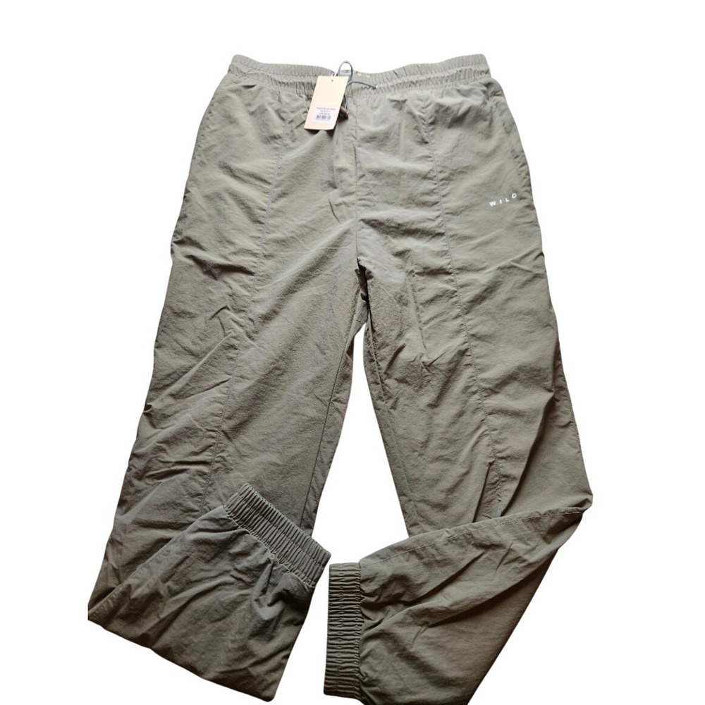 Wilo The Label Parachute Pant Sage Green Nylon Joggers WL-323-05-L Mens Large